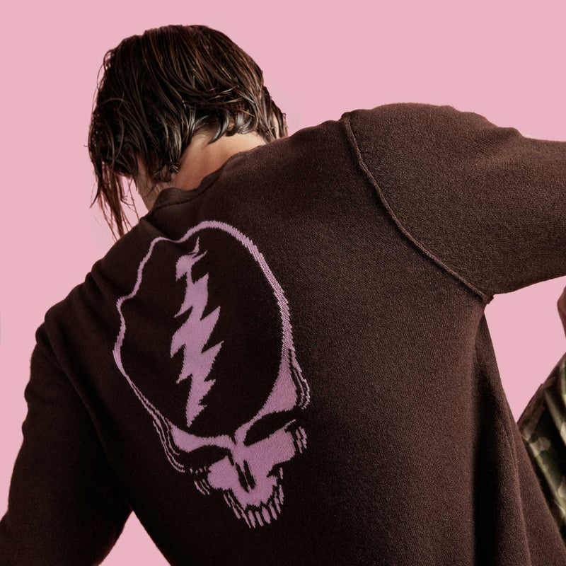 Grateful Dead Recycled Cashmere Sweater in Black Cherry | James Perse Los Angeles