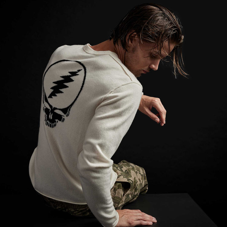 Grateful Dead Recycled Cashmere Sweater in Ivory | James Perse Los Angeles