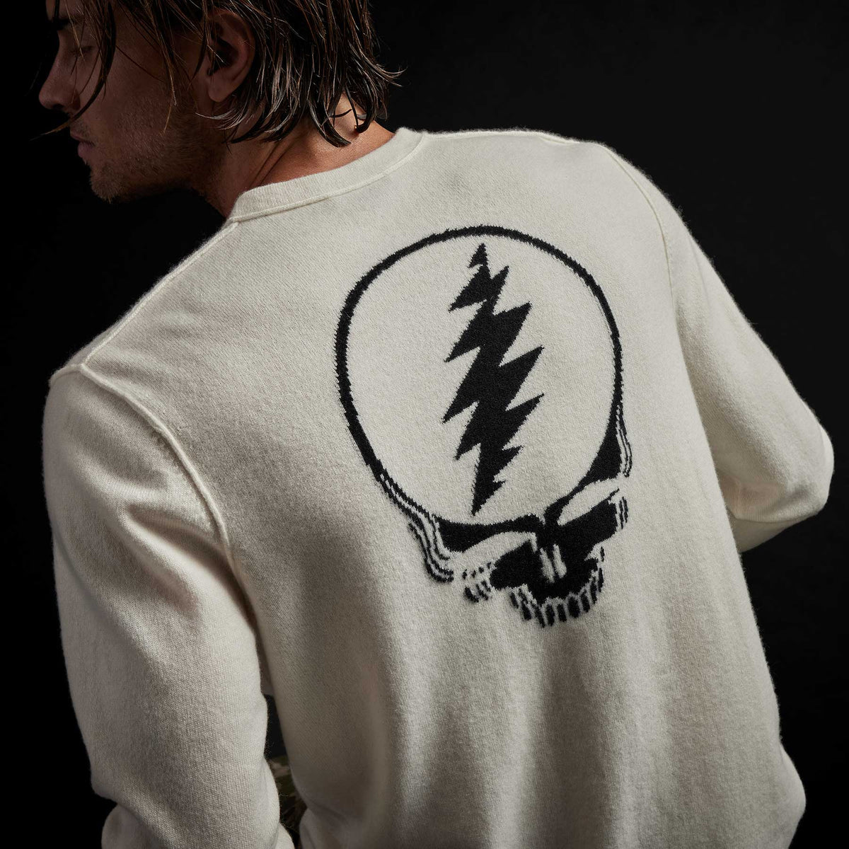 Grateful Dead Recycled Cashmere Sweater in Ivory | James Perse Los Angeles