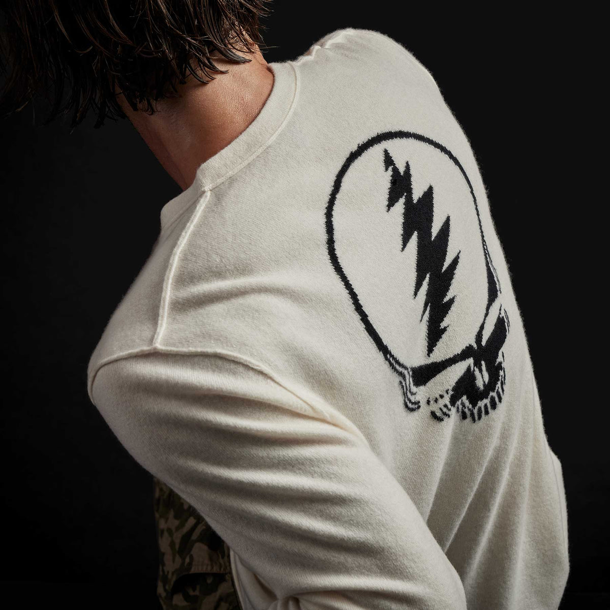 Grateful Dead Recycled Cashmere Sweater in Ivory | James Perse Los Angeles