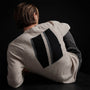 Crew Neck W/ Double Bar Intarsia in Stone | James Perse Los Angeles