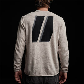 Crew Neck W/ Double Bar Intarsia in Stone | James Perse Los Angeles