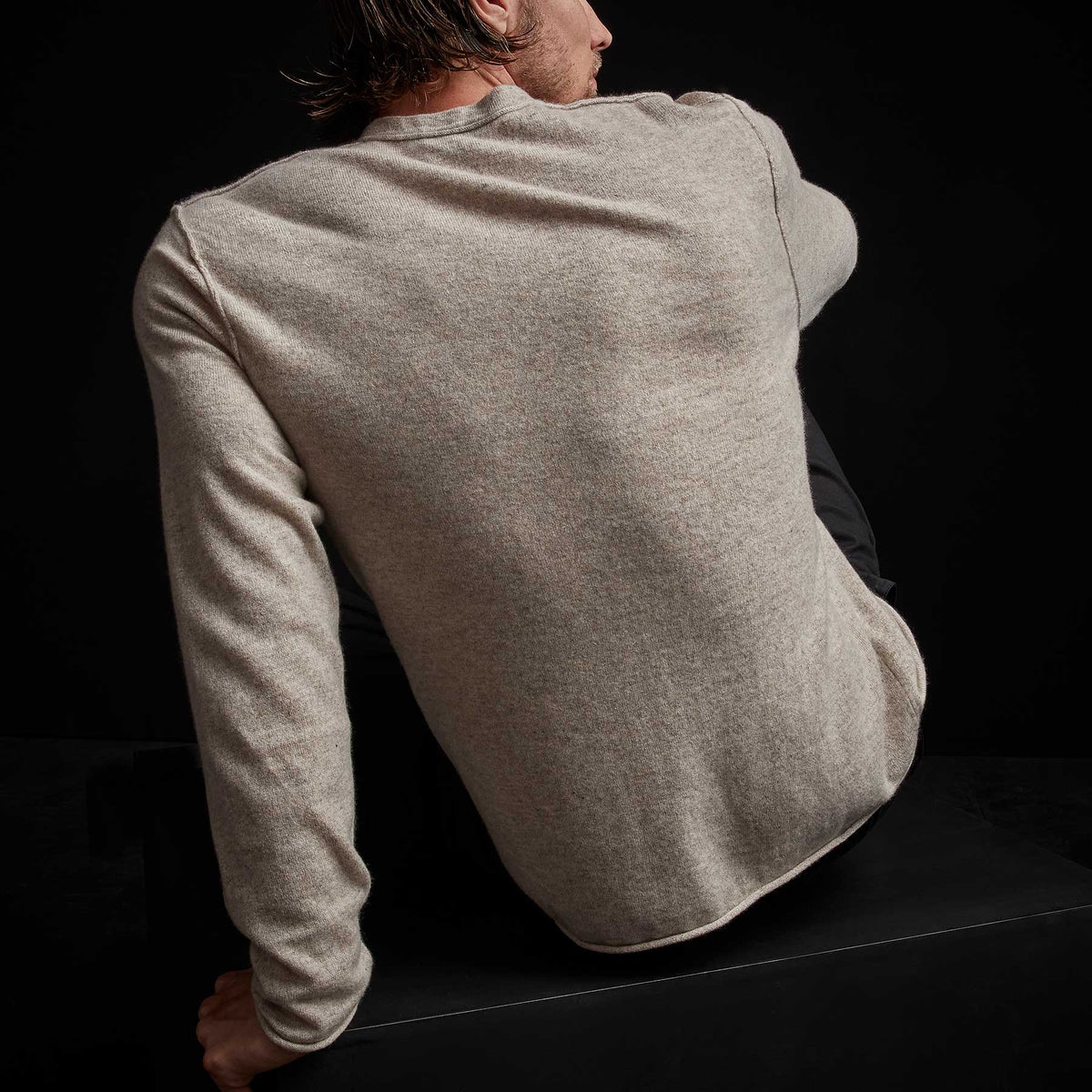 Recycled Cashmere Crew Neck Sweater in Stone | James Perse Los Angeles