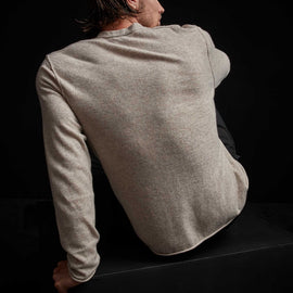 Recycled Cashmere Crew Neck Sweater in Stone | James Perse Los Angeles