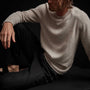 Recycled Cashmere Crew Neck Sweater in Stone | James Perse Los Angeles
