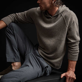 Recycled Cashmere Hooded Sweater in Cement | James Perse Los Angeles