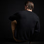 Recycled Cashmere Saddle Shoulder Crew in Black | James Perse Los Angeles