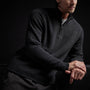 Cashmere Saddle Shldr Half Zip in Anthracite | James Perse Los Angeles