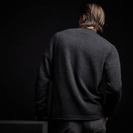 Cashmere Saddle Shldr Half Zip in Anthracite | James Perse Los Angeles