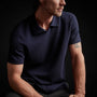 Recycled Cashmere Short Sleeve Polo in Navy Blue | James Perse Los Angeles