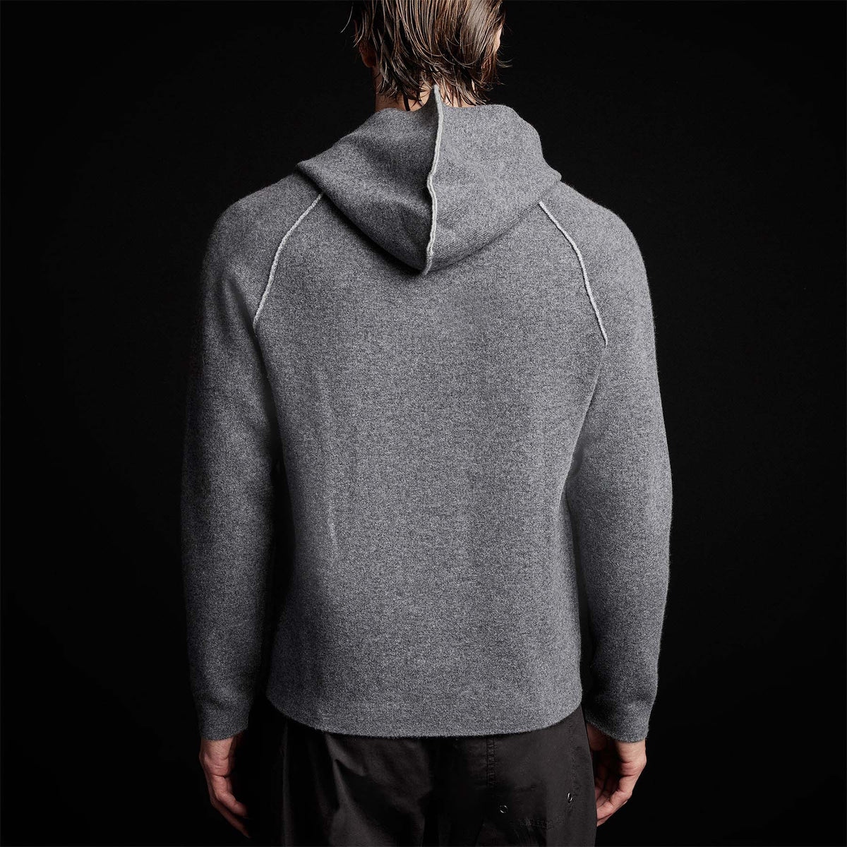 Cashmr Double Bed Raglan Hoodie in Flannel/Grey | James Perse Los Angeles