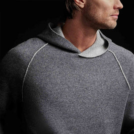 Cashmr Double Bed Raglan Hoodie in Flannel/Grey | James Perse Los Angeles