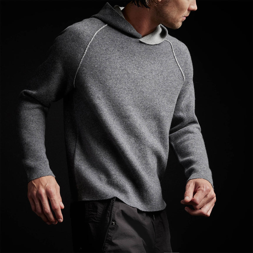 Cashmr Double Bed Raglan Hoodie in Flannel/Grey | James Perse Los Angeles
