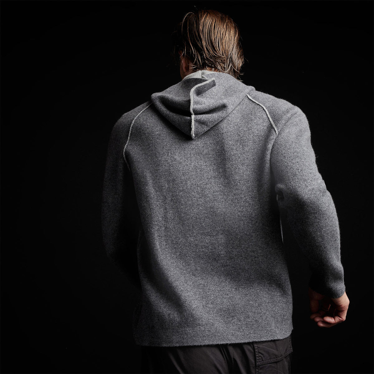 Cashmr Double Bed Raglan Hoodie in Flannel/Grey | James Perse Los Angeles