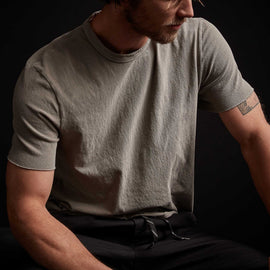 Recycled Brushed Jersey Crew Neck - Greystone Pigment | James Perse Los Angeles