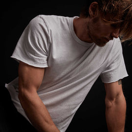 Recycled Brushed Jersey Crew Neck - White | James Perse Los Angeles