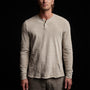Recycled Brushed Jersey Henley in String Pigment | James Perse Los Angeles