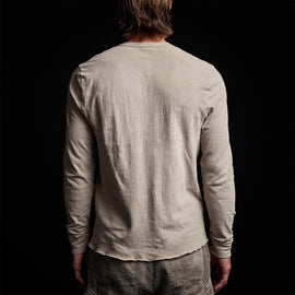 Recycled Brushed Jersey Henley in String Pigment | James Perse Los Angeles