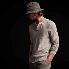 Recycled Brushed Jersey Henley in String Pigment | James Perse Los Angeles