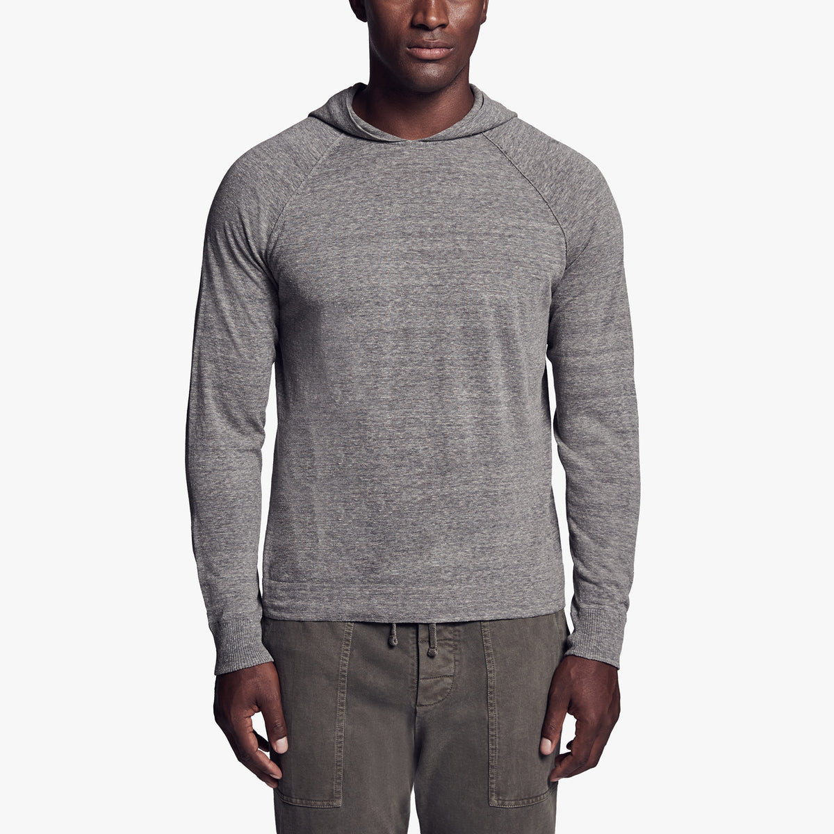 Recycled Cotton Hooded Sweater In Charcoal | James Perse Los Angeles