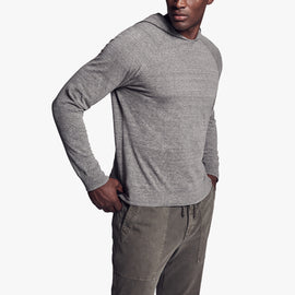 Recycled Cotton Hooded Sweater In Charcoal | James Perse Los Angeles