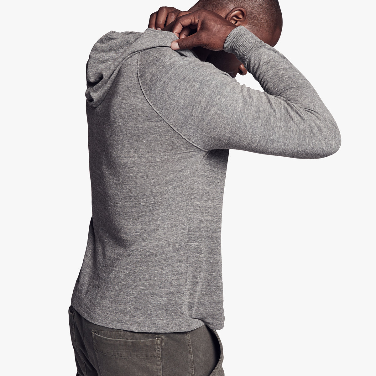 Recycled Cotton Hooded Sweater In Charcoal | James Perse Los Angeles
