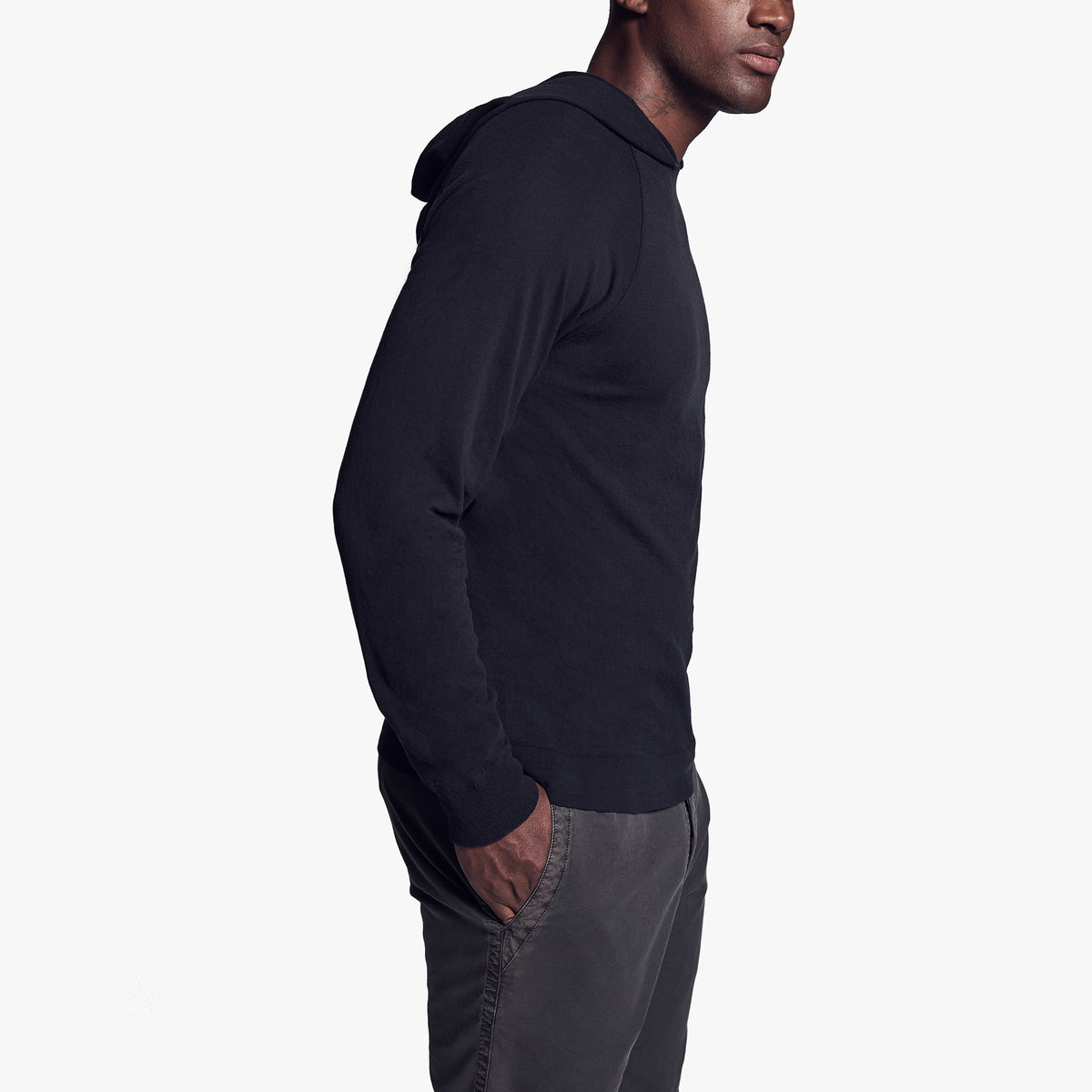 Recycled Cotton Hooded Sweater In French Navy | James Perse Los Angeles