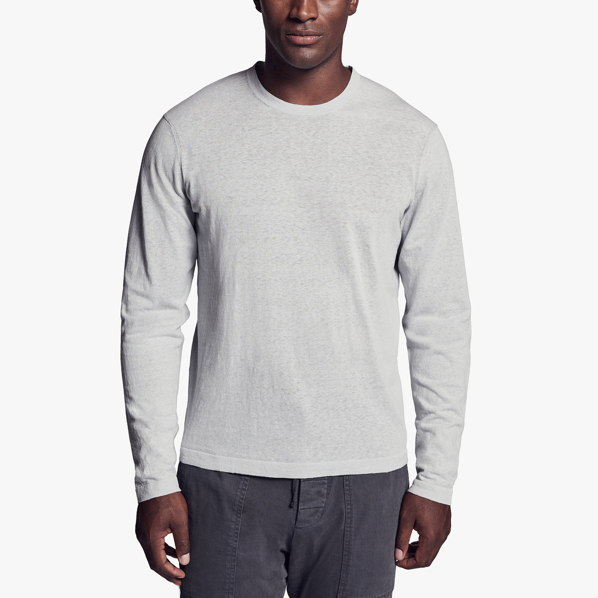 Recycled Cotton Crew Neck Sweater In Grey Glacier | James Perse Los Angeles