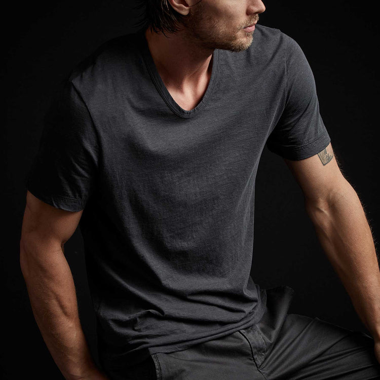 Recycled Lotus Jersey Soft V Neck in Magma | James Perse Los Angeles