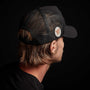 Bear Patch Trucker Hat in Black | James Perse Los Angeles