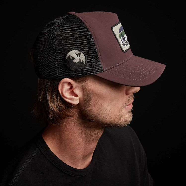 Y/OSEMITE Patch Trucker Hat - Bordeaux | James Perse Los Angeles