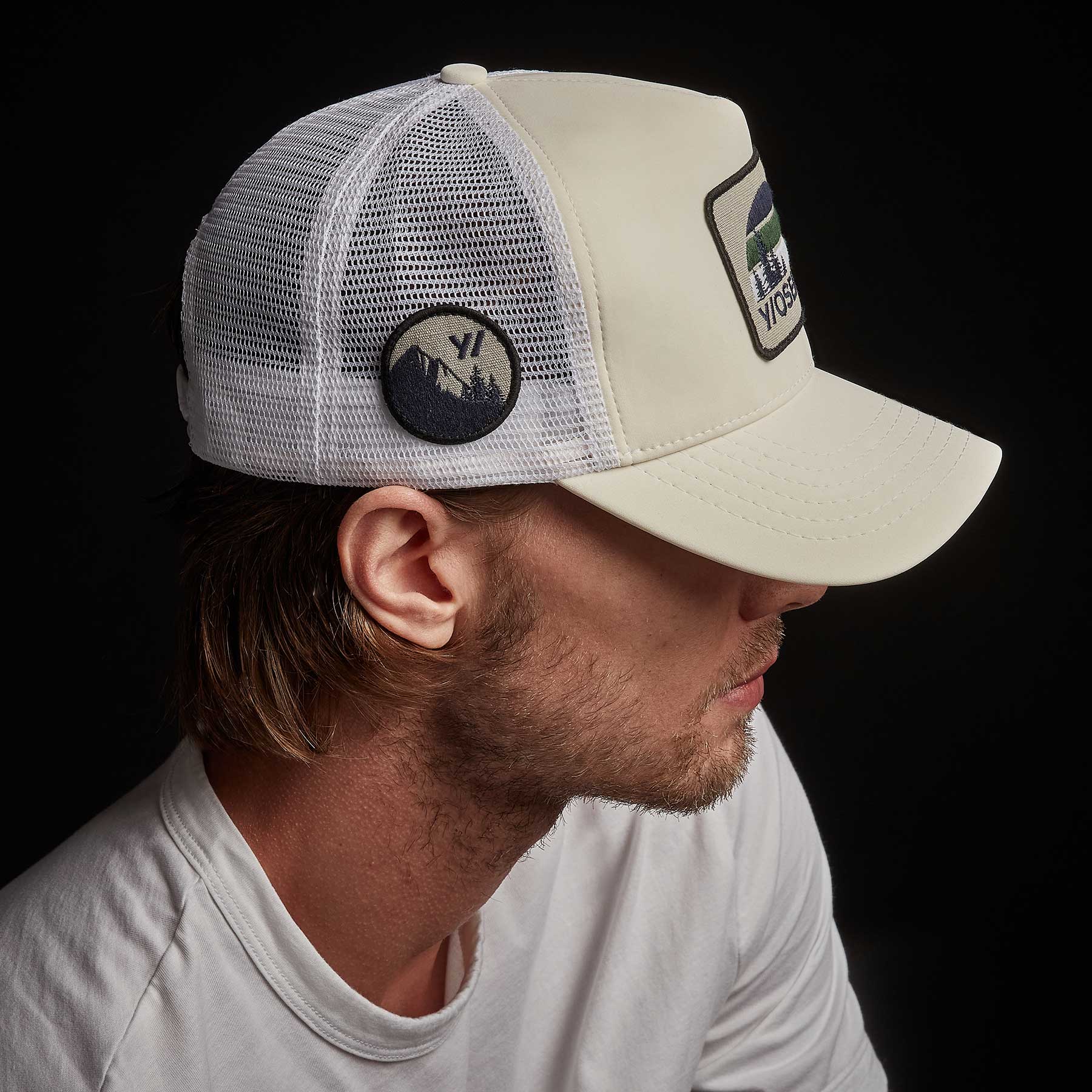 Y/OSEMITE Patch Trucker Hat - Ivory | James Perse Los Angeles
