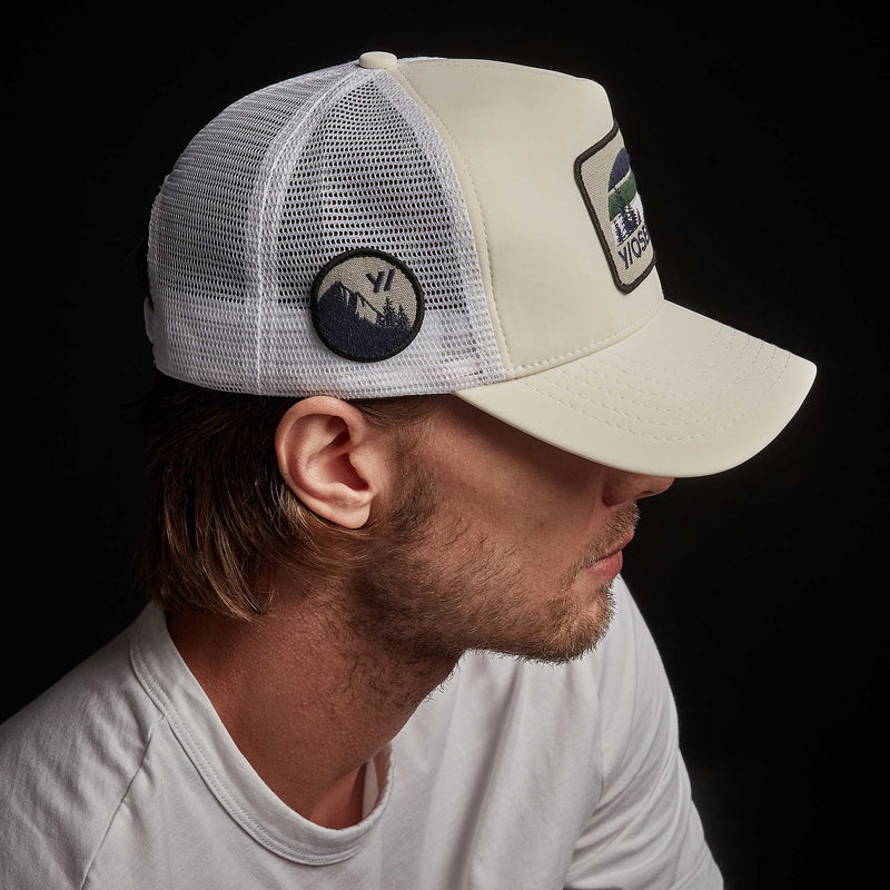 Y/OSEMITE Patch Trucker Hat - Ivory | James Perse Los Angeles
