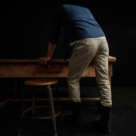 Slub Cotton Drill 5 Pocket Pan in Flax Pigment | James Perse Los Angeles