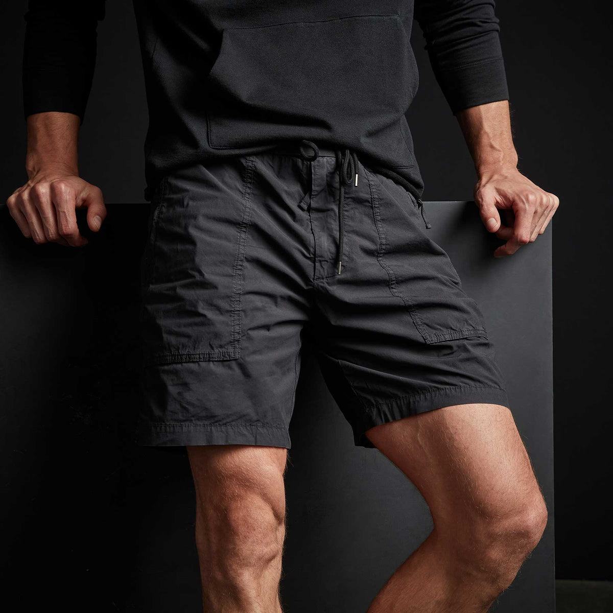 Zipper Pocket Short - Black | James Perse Los Angeles