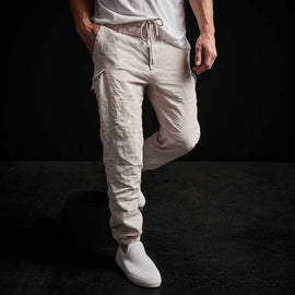 Slub Linen Cargo Pant in Salt Pigment | James Perse Los Angeles 