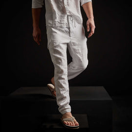 Slub Linen Cargo Pant in White | James Perse Los Angeles