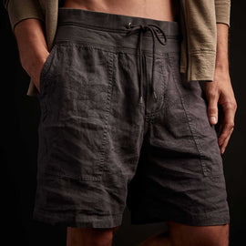 Linen Utility Short In Asphalt Pigment | James Perse Los Angeles