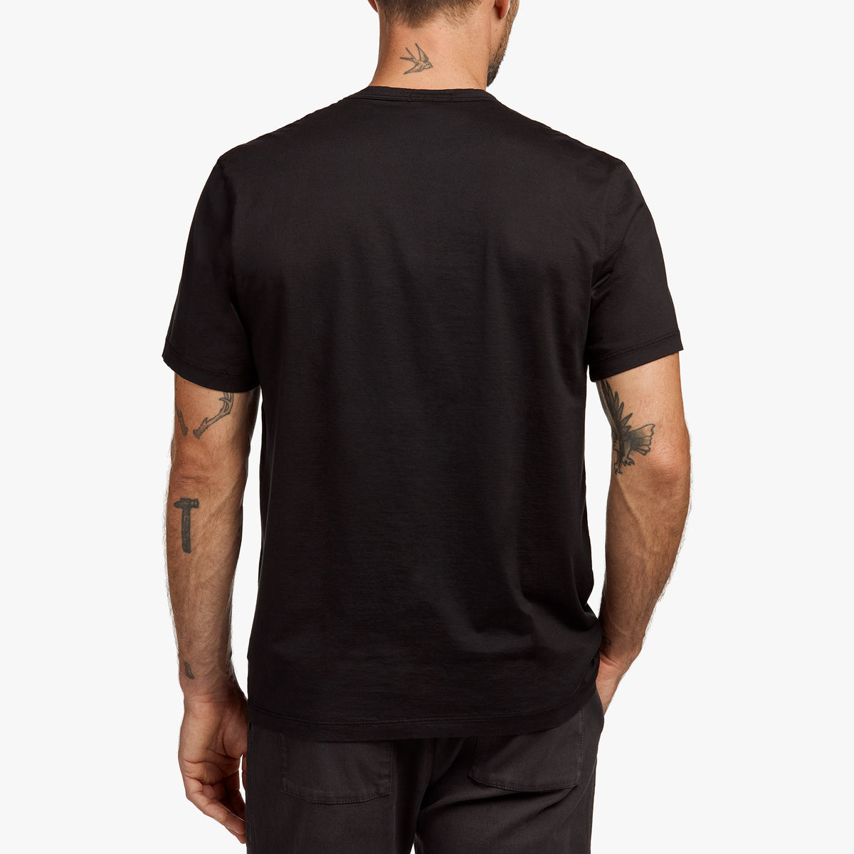 Short Sleeve Soft Touch Jersey Crew in Black | James Perse Los Angeles