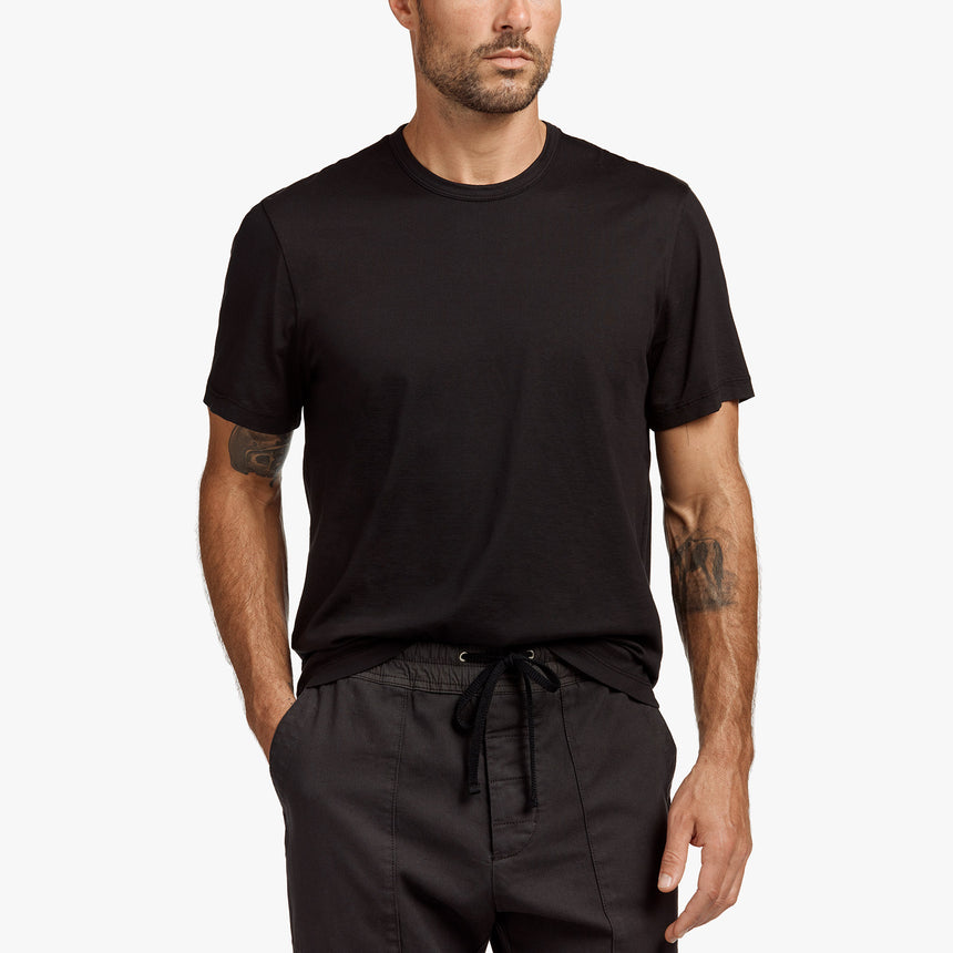 Short Sleeve Soft Touch Jersey Crew in Black | James Perse Los Angeles