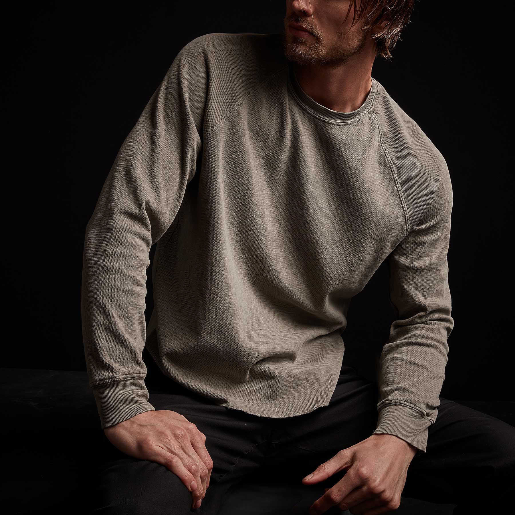 Long Sleeve Thermal Raglan - Greystone Pigment | James Perse Los Angeles