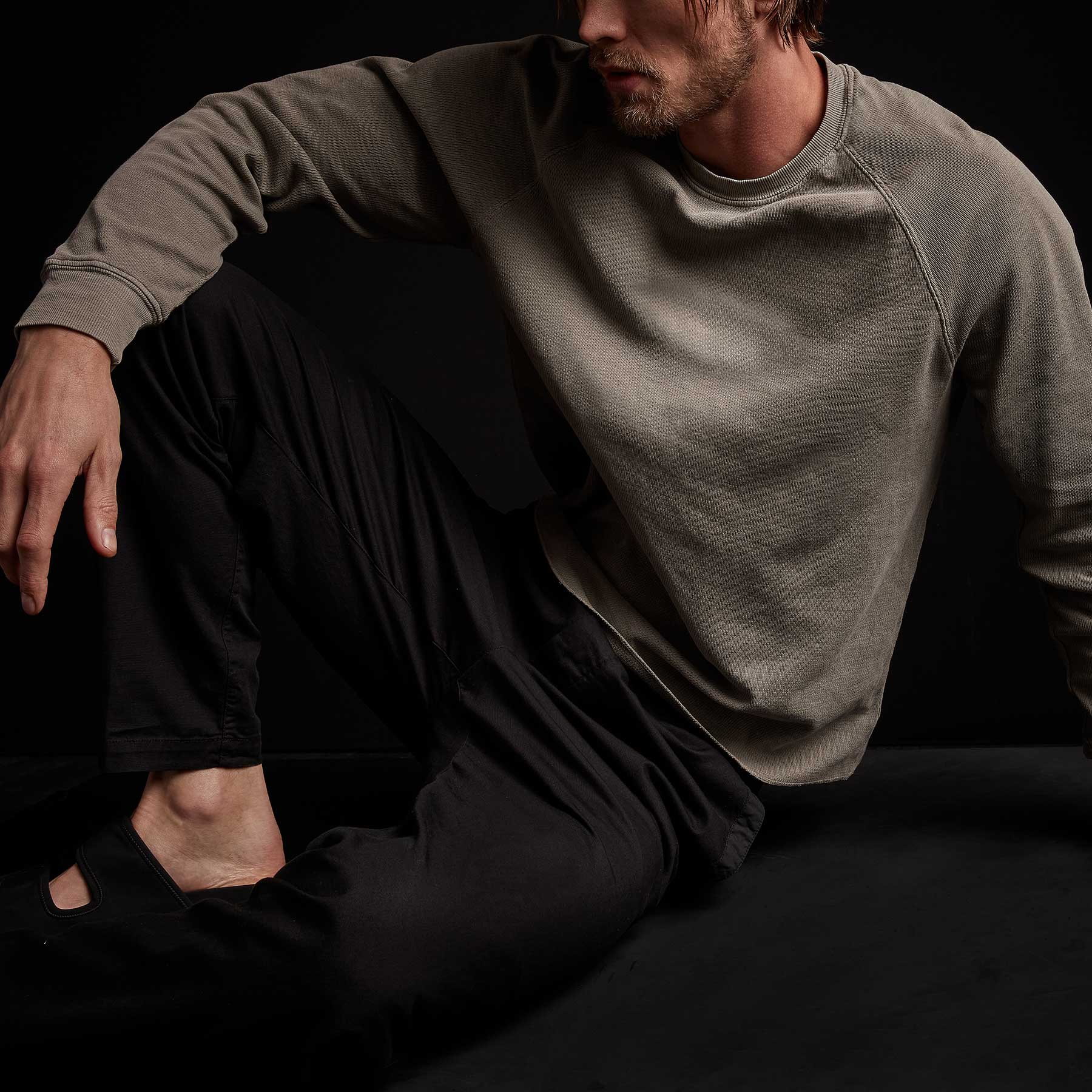 Long Sleeve Thermal Raglan - Greystone Pigment | James Perse Los Angeles