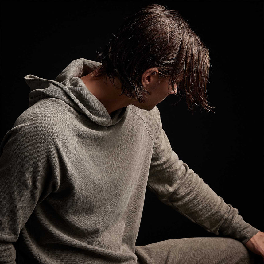 Thermal Raglan Hoodie in Ammo Pigment | James Perse Los Angeles 