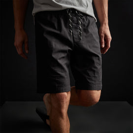 Stretch Canvas Work Short In Black | James Perse Los Angeles