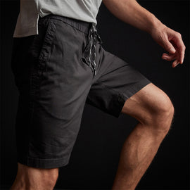 Stretch Canvas Work Short In Black | James Perse Los Angeles