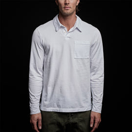 Sueded Jersey Rugby Polo in White | James Perse Los Angeles