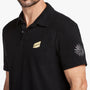 Sueded Jersey Bar Graphic Polo in Black | James Perse Los Angeles