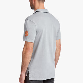 Sueded Jersey Bar Graphic Polo In Paver Pigment | James Perse Los Angeles