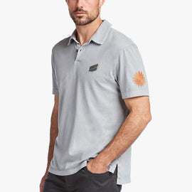 Sueded Jersey Bar Graphic Polo In Paver Pigment | James Perse Los Angeles