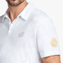Sueded Jersey Bar Graphic Polo In White | James Perse Los Angeles